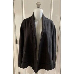 Standard James Perse Black Distressed Open Front‎ Cardigan Sweatshirt -Size 2
